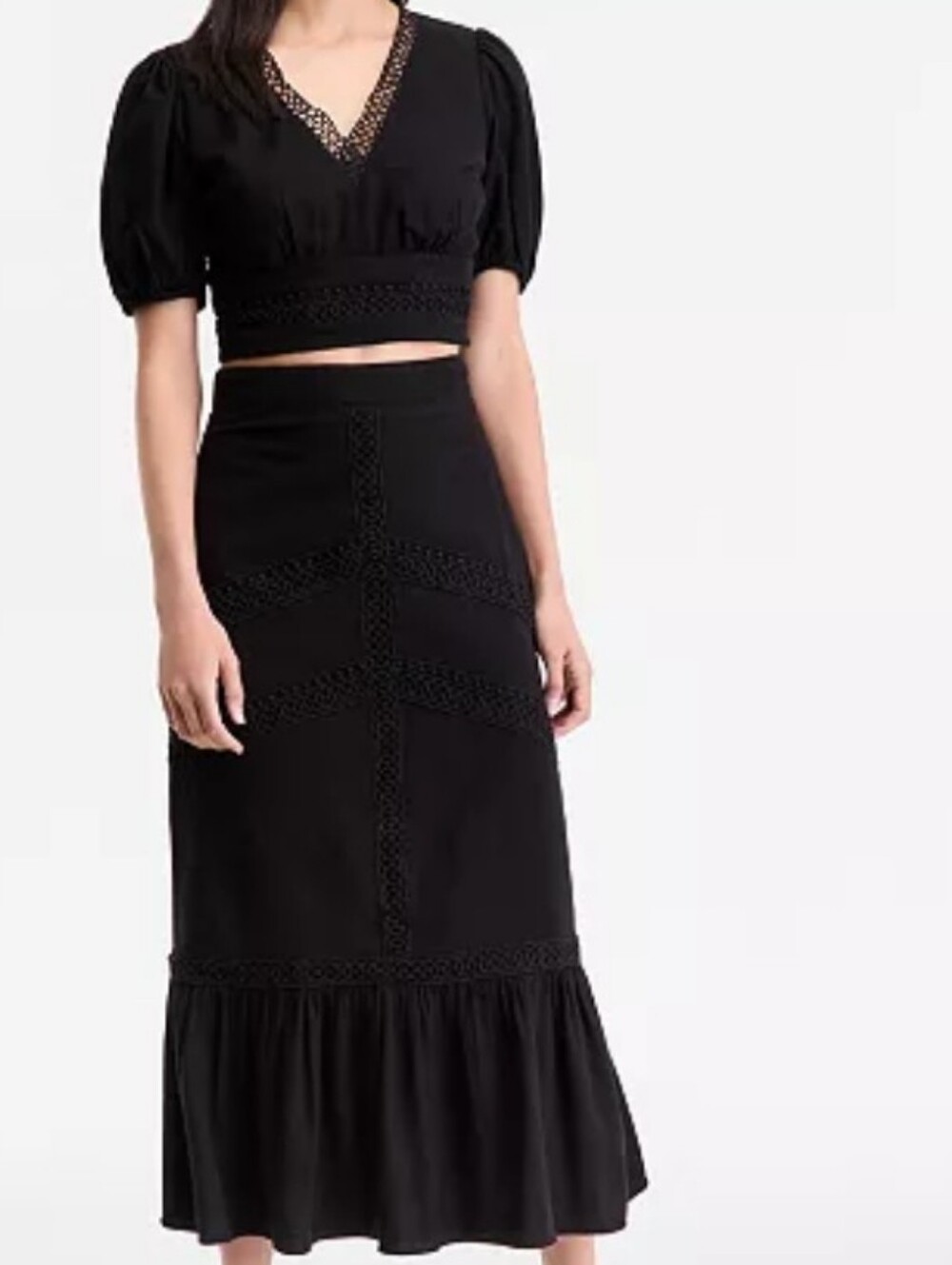 Inc International Concepts Elegant Black Maxi Mermaid Skirt Sz Small New